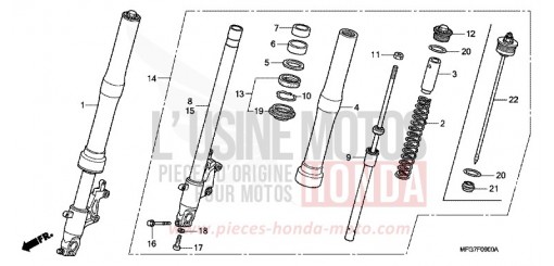 FOURCHETTE AVANT CB600F7 de 2007